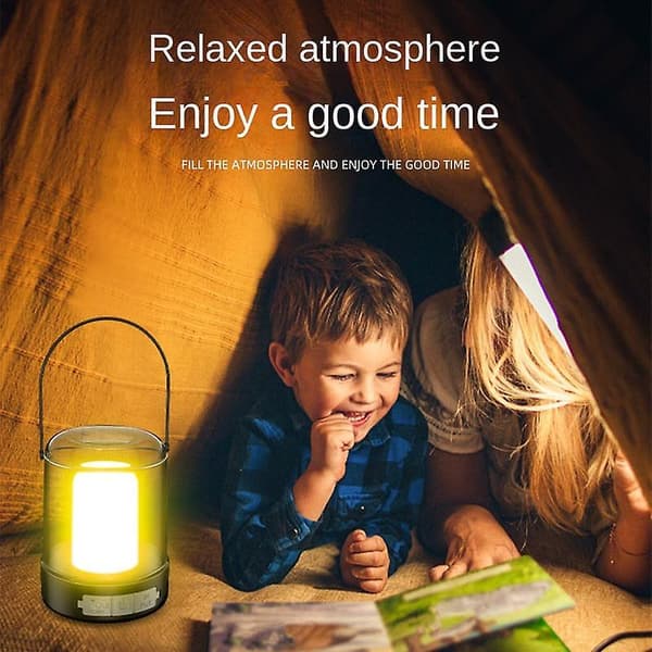 Campinglanterne, Ladbar Campinglys Med 3 Lysmoduser Vannresistent, Bærbar Teltslys (2400mah)