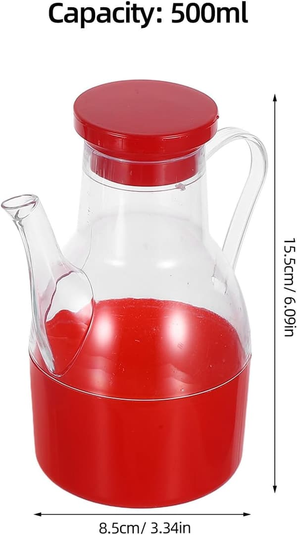 2 stk. kjøkkenoljedispenserflasker 500 ml plastbeholder for matolje og eddik