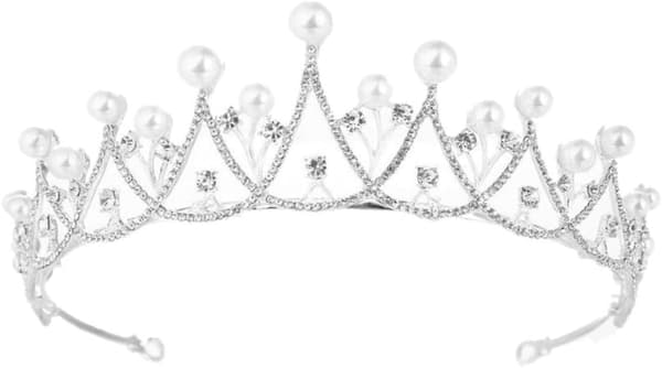 Brudekrone Perle Rhinestone Hodeplagg Elegant Bryllupshårdekor
