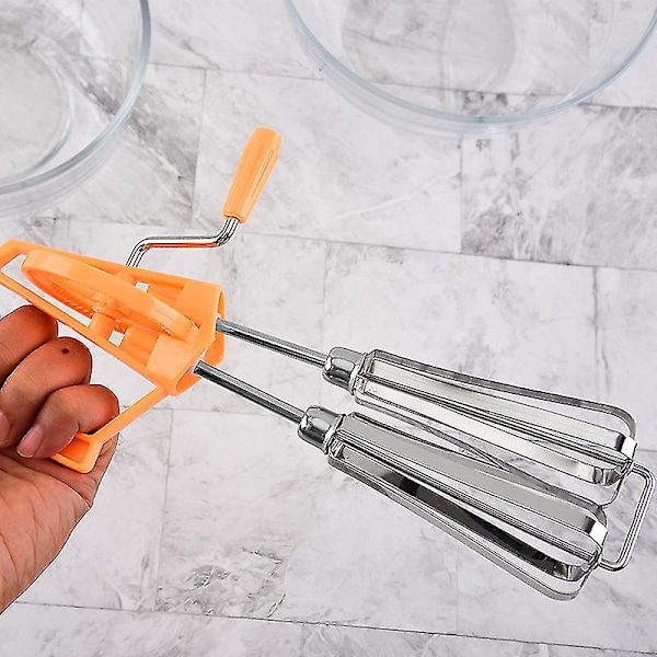 Rostfritt Stål Manuell Rotationsäggvisp Handmixer Mjölkvisp Mjölkskummare Blender Mixer Köksverktyg