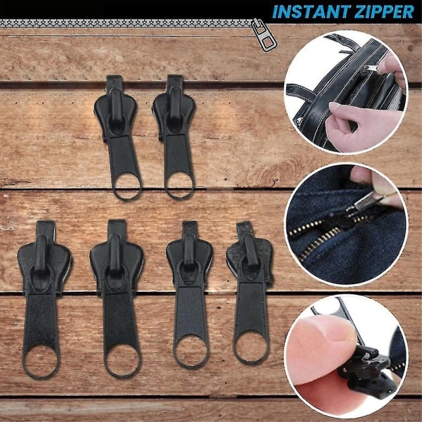 6 stk Instant Zipper Universal Instant Fix Lynlås Reparationssæt Køb 1 Få 2 sæt-yuhao