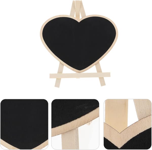 3 stk hjerteformet tavleskilt tavle skrivebrett ornament borddekorasjon