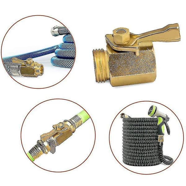 -2-pack 3/4 tum Tunga Mässing Trädgårdsslang Avstängningsventiler Med 2 Slangbrickor