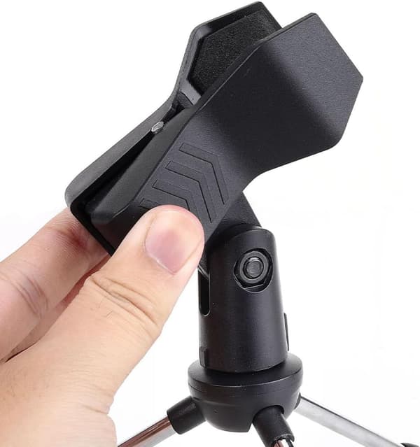 2 stk mikrofonstativ, tripodstativ, roterbart hode, plast, solid mikrofonfeste