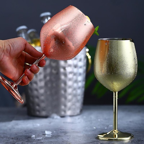 Ruostumattomasta teräksestä valmistettu samppanjakuppi Viinilasi Cocktaillasi Metalli Viinilasipatukka