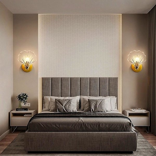 2 stk Krystallvegglampe E14 Postmodern Luksus Champagne