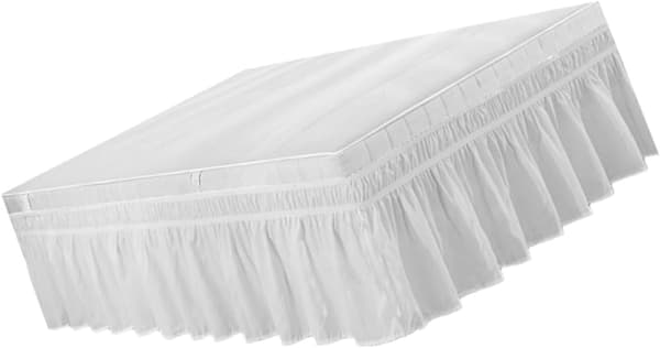 Bouffancy Vit Polyester Sängkappa Dubbelsäng Volang Monterad Valans 100x200+40cm
