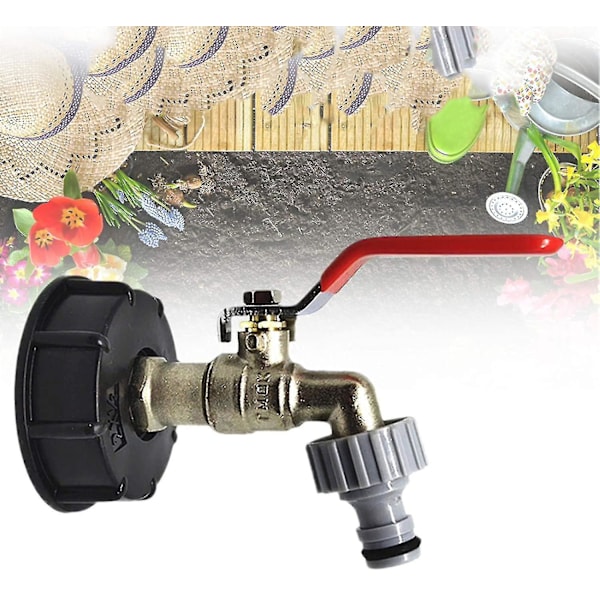 Tank Tap 1000L S60x6 IBC Tap Connector 1/2\" Slangetilkobling