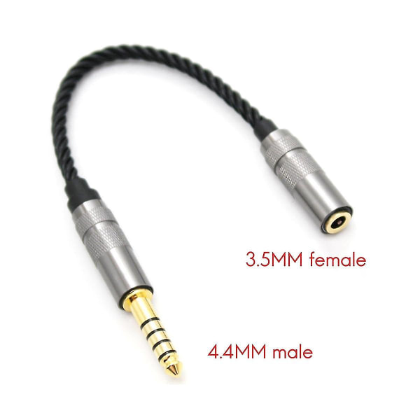 Hifi 4.4mm Balansert Hodetelefonadapter Lydkabel 4.4 Xlr 4-polet Hann til Hunn Vinkel