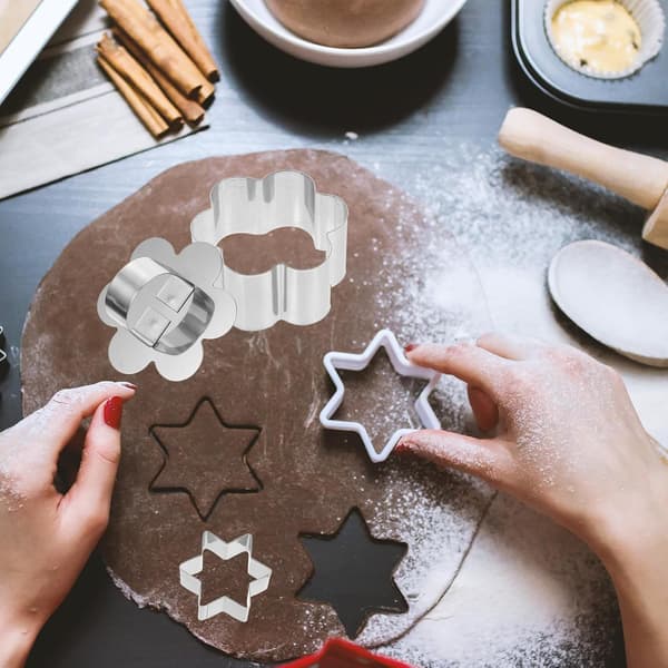 3 sett plommeblomst kake mousse ringer rustfritt stål kakeform med glatte kanter