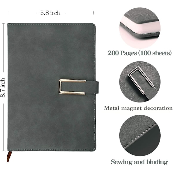 Linerede Hardback Executive Notesbøger/Linjerede Journal Notesbog, Læder, med Penholder