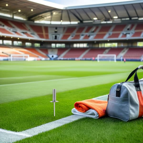 5 kpl jousikuormitteisia jalkapallolipputangon maapiikkejä kulmalippujen jousialusta