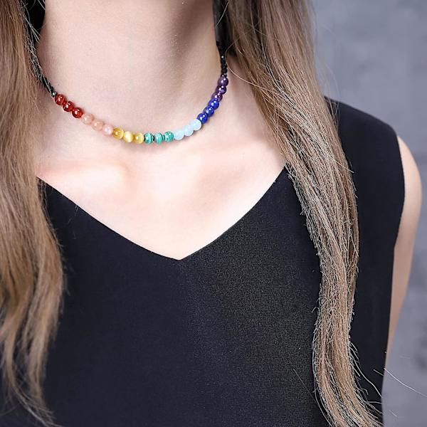 7 Chakra Perlekæde Choker til Kvinder og Piger