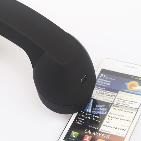 Trådlös Bluetooth Retro Handset med Volymkontroll Mikrofon för Iphone 8 7 Red