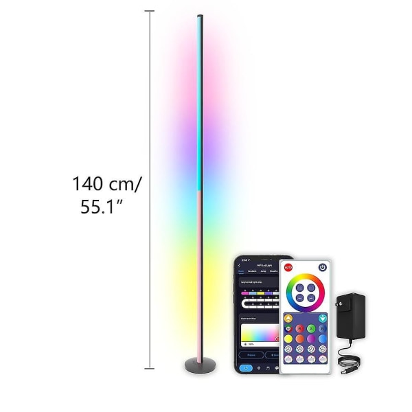 LED Gulvlampe RGB Atmosfære Tuya Smart Wifi Hjørne Demontering