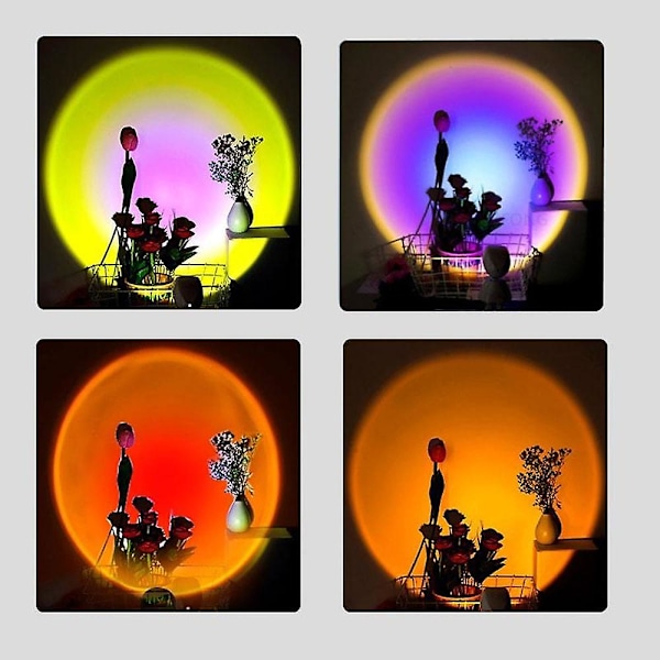 Solnedgangsprojektorlampe 180 Graders Rotation Regnbueprojektor