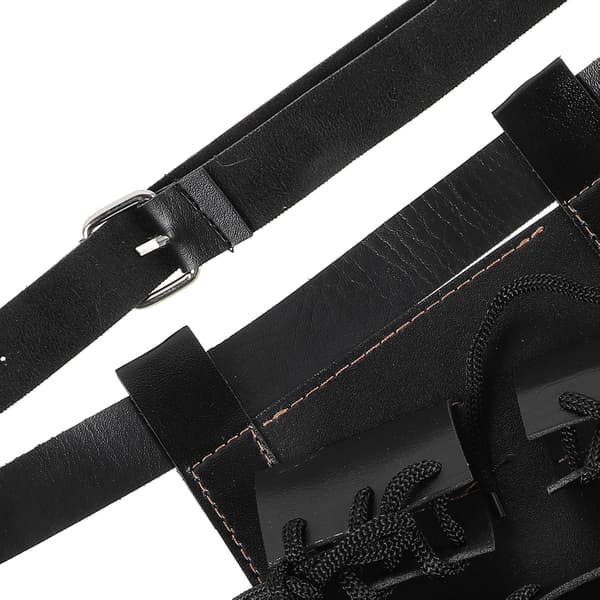 Læder Sværd Bælteholder til at Bære 2 Sværd Multifunktionelt Ergonomisk Design Sort Læder
