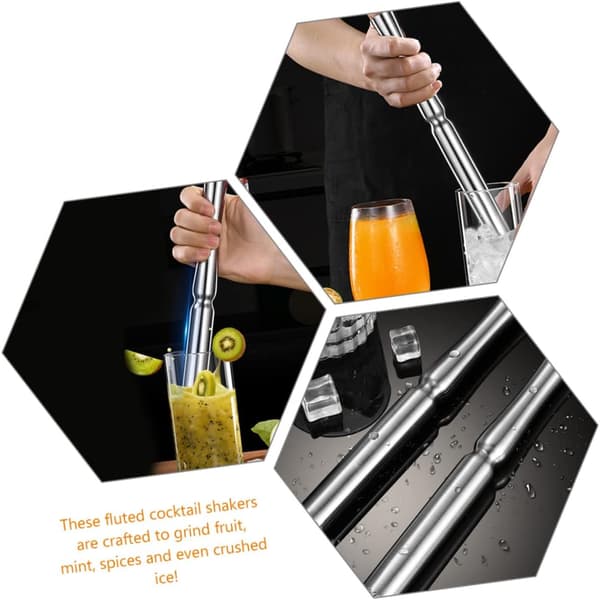 Cocktailmuddler i rustfritt stål Ismuddler Drikkerørepinne Bartilbehør Hjemmebruk Klassisk design