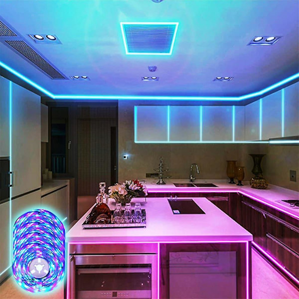 LED-lysstripe 20m 65,6ft RGB 1200LEDs 2835 Musikk Synkronisering