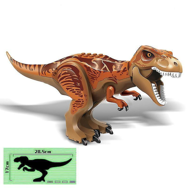 1 stk Jurassic Big Size Dinosaur Building Blocks T-rex Quetzalcoatlus Baryonyx Action Figurer Barneleke