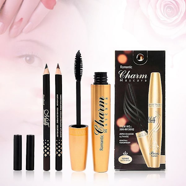 Menow Gold Aluminium Tube Mascara Dubbelfärgad Eyeliner Set