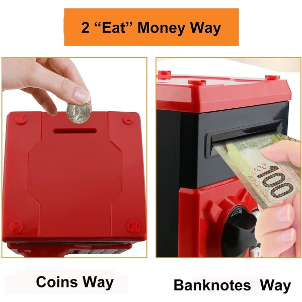 Minibank Piggy Bank, stjele pengeboks sparemynt Penny pengeboks bursdag for barn og barn