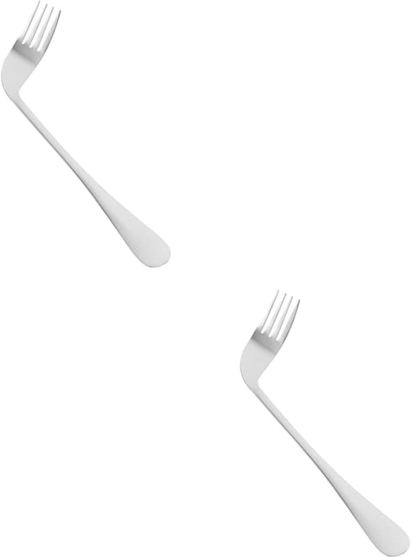 2 stk buet gaffel for eldre pasienter Vinklet spisebestikk Selvmating Bestikk for eldre mann