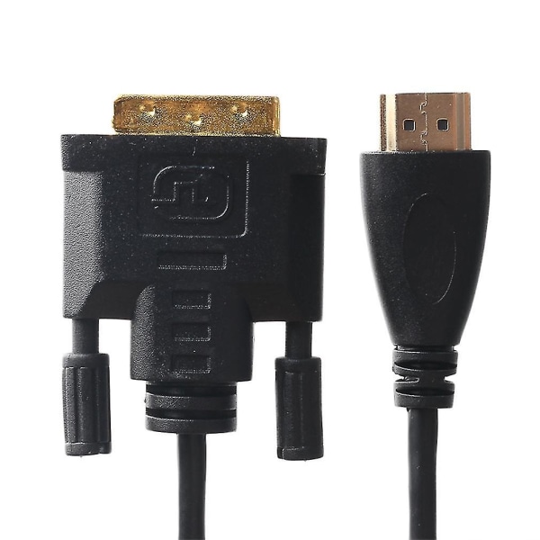 1m guldpläterad HDMI till DVI 24-kabeladapter.