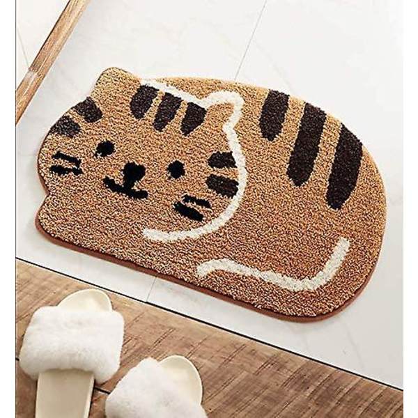 Söt Kattformad Badrumsmatta Sovrum Badrumsdörr Kök Matta Absorptionsmatta Khaki