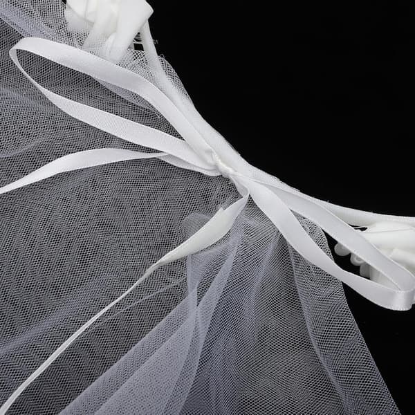 Brudeslør Gasbind Materiale Elegant med Imitert Blomsterdesign Hvit