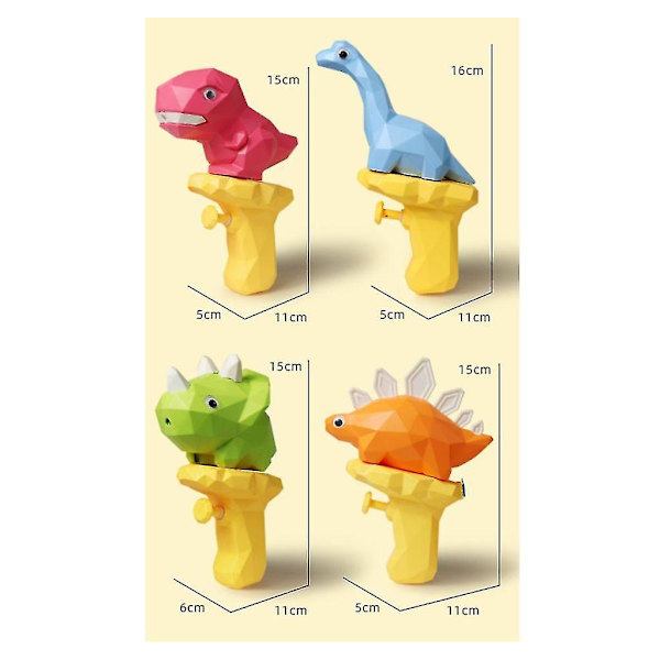 4 stycken kreativa dinosaurievattenpistoler för barn, sommarvattenleksaker