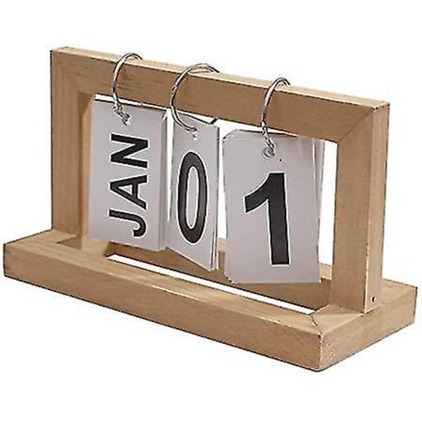 Träblockskalender DIY Vändring Dekoration för Skrivbord