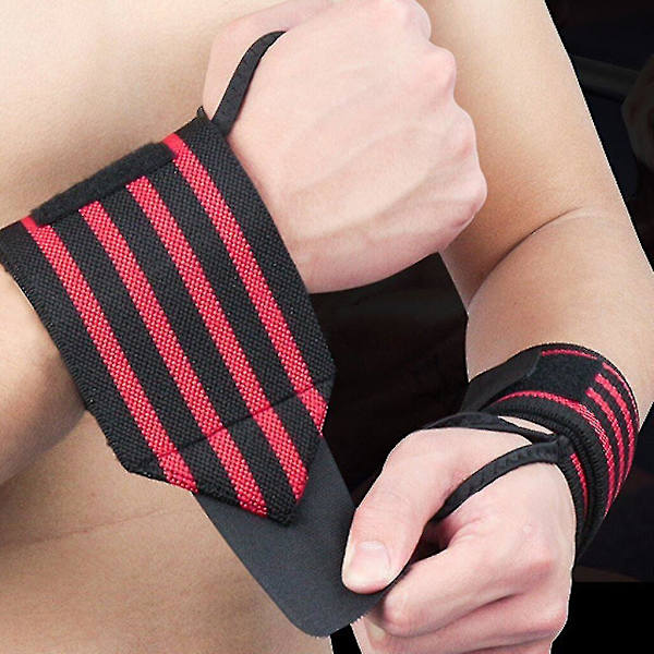 Viktlyftningshandledsbandage Wrist Wraps Bandage (1 styck, svart