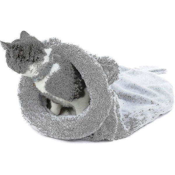 Katt sovepose fleece myk, selvoppvarmende vaskbare kattesenger kosesekk Teppe-yuhao