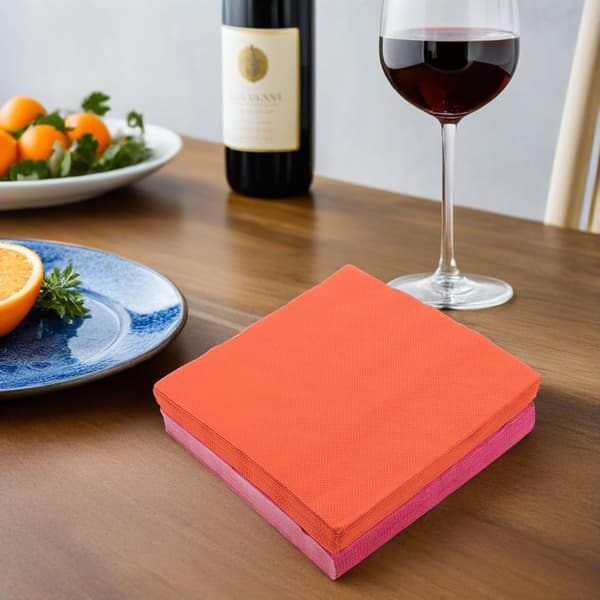 80 stk. festdekoration silkepapir engangsservietter dekorative lyserøde og orange