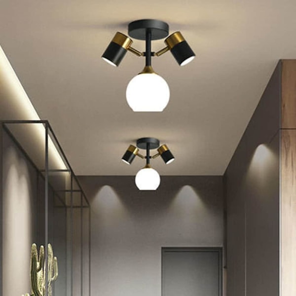 3-ljus 24 cm Globe Design Flush Mount Lampor Metall Glas