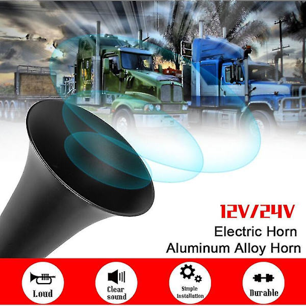 Lufttuta 12/24v Super Hög Universal Bil Lastbil Tuta Elektrisk Aluminium Legering Tuta Högtalare Vattentät