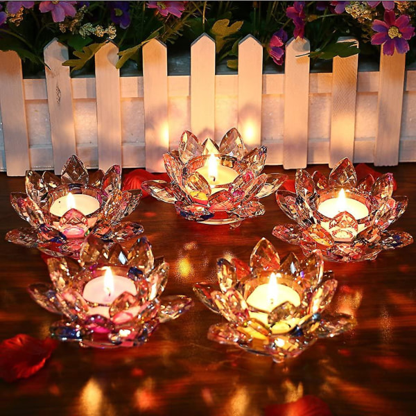 Lasinen kynttilänjalka Lotus Flower kynttilänjalka kynttilänjalka koristelu lasipohja Votive-kynttilään