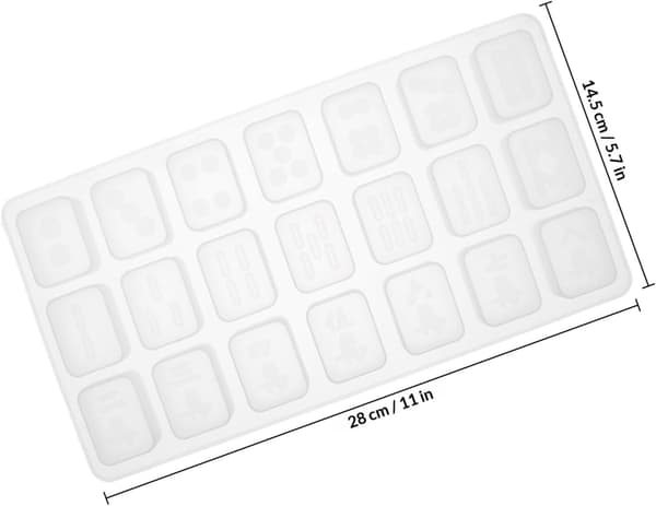 2 stk. silikone Mahjong-form til DIY krystal epoxy-håndværk, højglans legetøjsforme