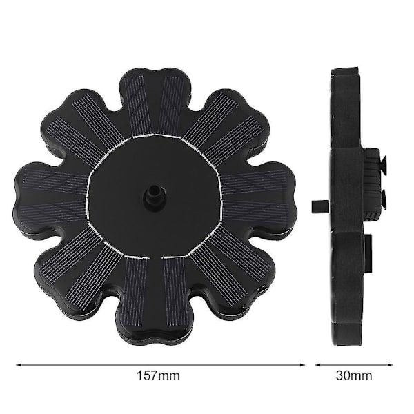 Blomster Solcelledrevet Fontene for Fuglebad Hage Terrasse