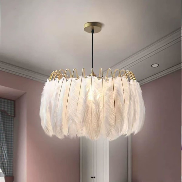 Lysekrone Hvid Featherlighting Led Pendel Decor