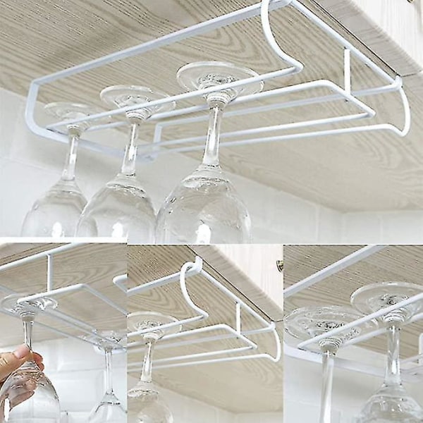 2 Pak Under Shelf Stemware Vinglas Holder Opbevaring