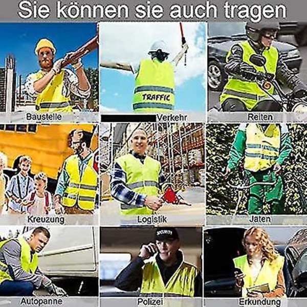 4 stycken reflexvästar för förare Säkerhetsgula Västar med hög synlighet