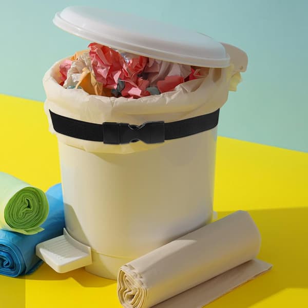 3 stk søppelposebånd Søppelbøtte Festring Justerbart Elastisk Søppelpose Festesirkel Plastbånd Egnet