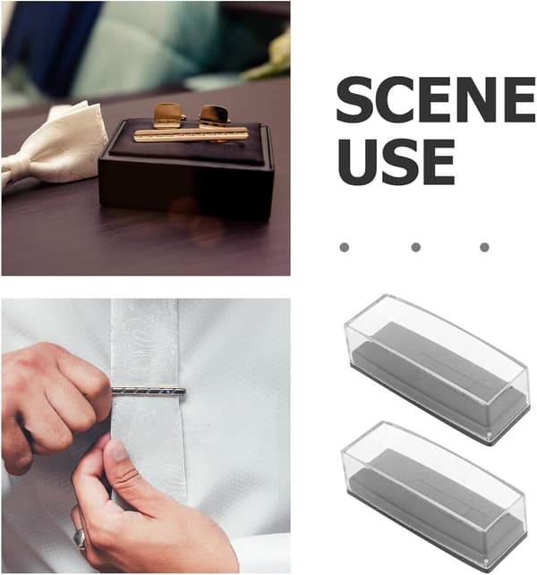 5 st plastslips klämma displaylåda lock för förvaringsorganisatörslåda för slips klämma hållare