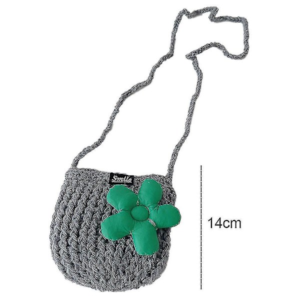 Blommig Stickad Liten Baby Axelväska Flickas Ull Sned Väska