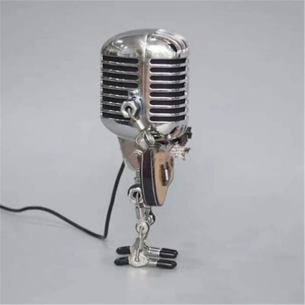 Modell USB Smijdt Järn Retro Skrivbordslampa Robot Mikrofon Gitarr