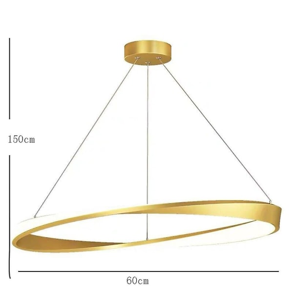 60 cm LED Hengelampe 1-lys Ring Sirkel Dimbar