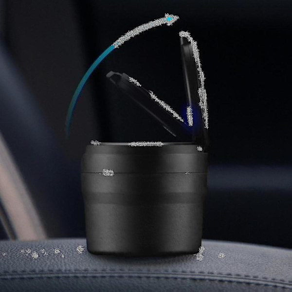 Bärbar Askopp med LED-lampa Automatisk Mugghållare Askopp för Bil Rökfria Askoppar Biltillbehör