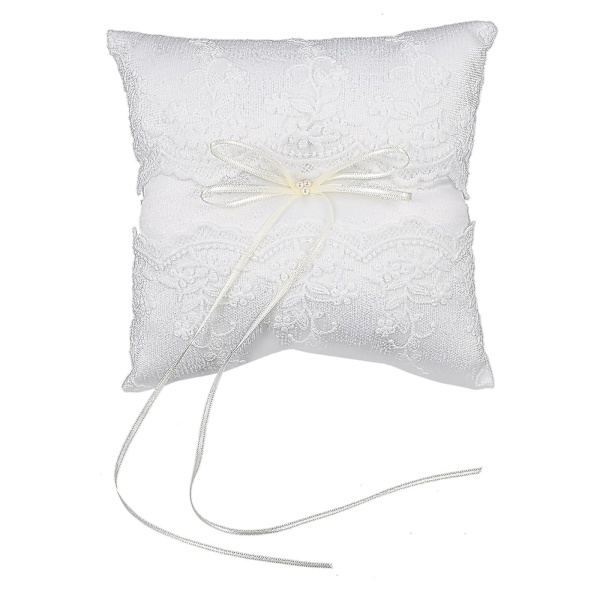 1 stk Bryllupsringpute Blondert Perle Bryllup Brud Ringpute Barn Bærer Ringpute Bryllupstilbehør For Brud